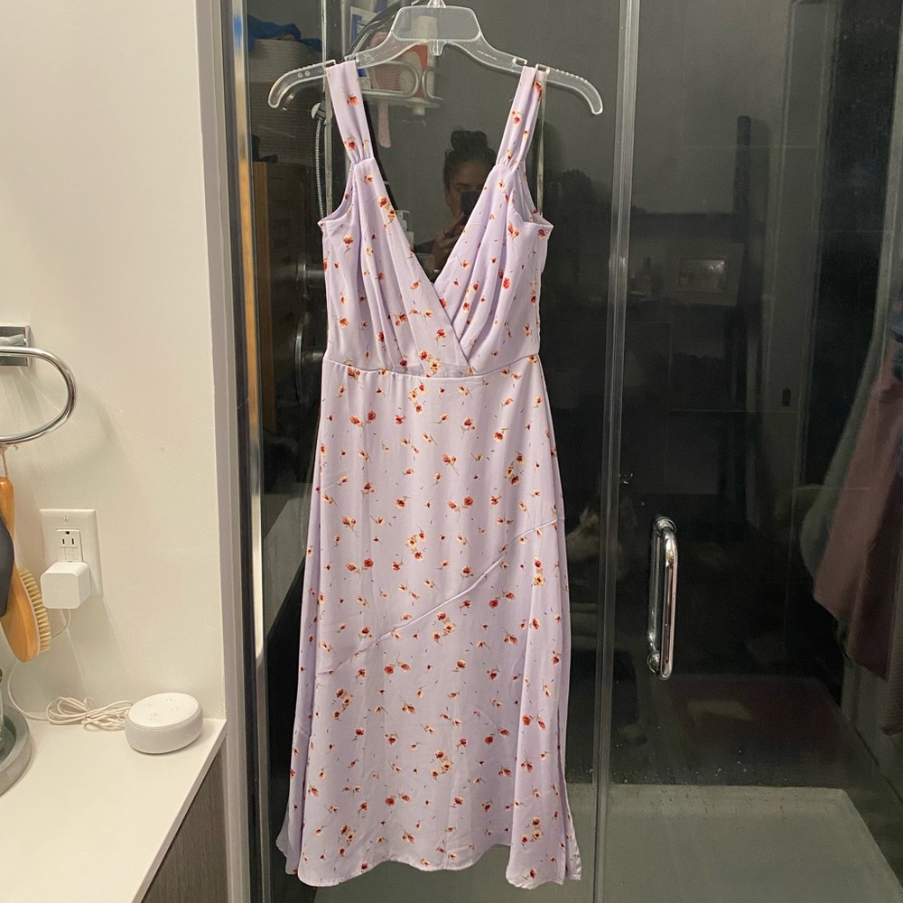 Nordstrom ROWA | lavender floral midi dress / XS